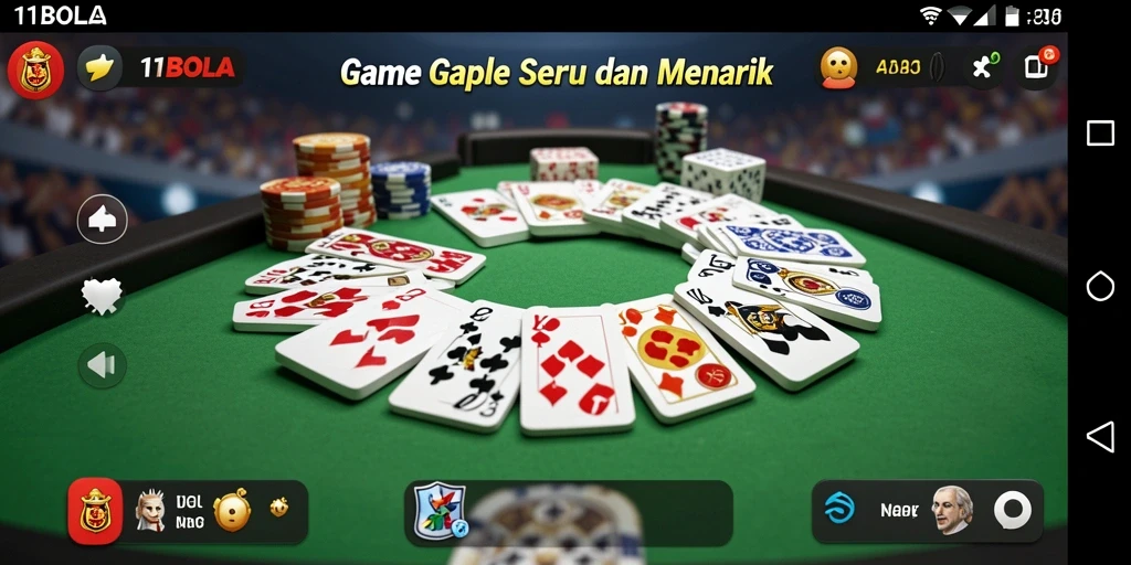 Screenshot gameplay 11BOLA menampilkan duel seru Gaple.