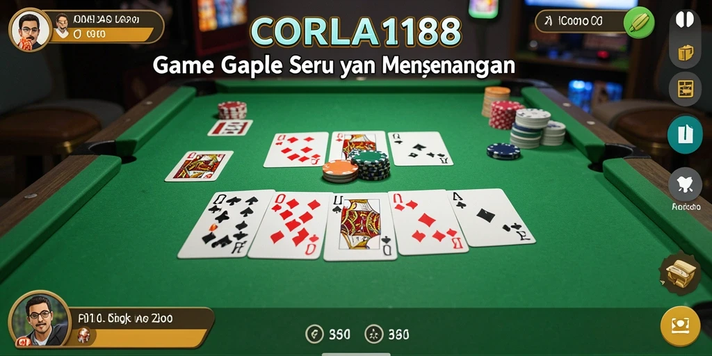 Tampilan gameplay seru dari CORLA188, permainan Gaple yang menantang.