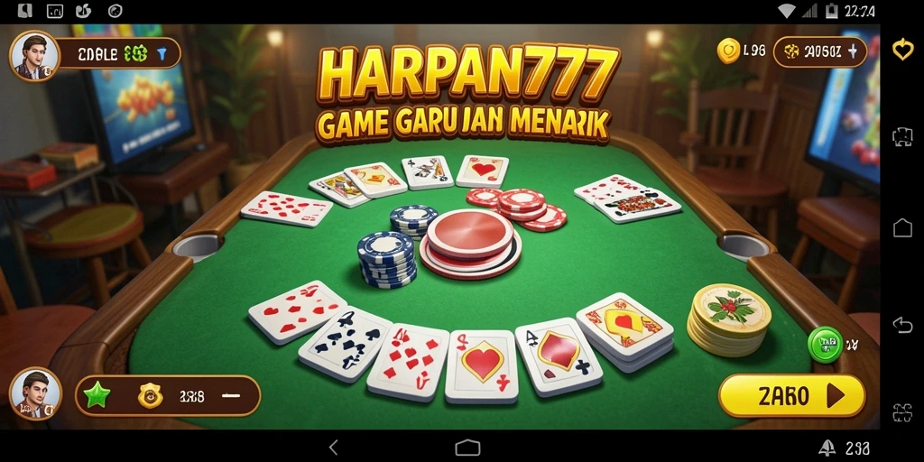 Tampilan gameplay Gaple yang menarik dan interaktif di HARAPAN777.